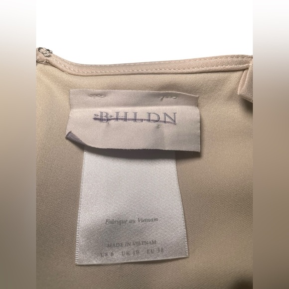 BHLDN New NWOT Cali Stretch Charmeuse Midi Dress Champagne Size 6 - Picture 6 of 6